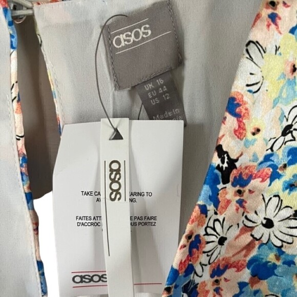 Asos Batwing Bias Cut Midi Dress Ditsy Print NWT Size 12 - Picture 13 of 14